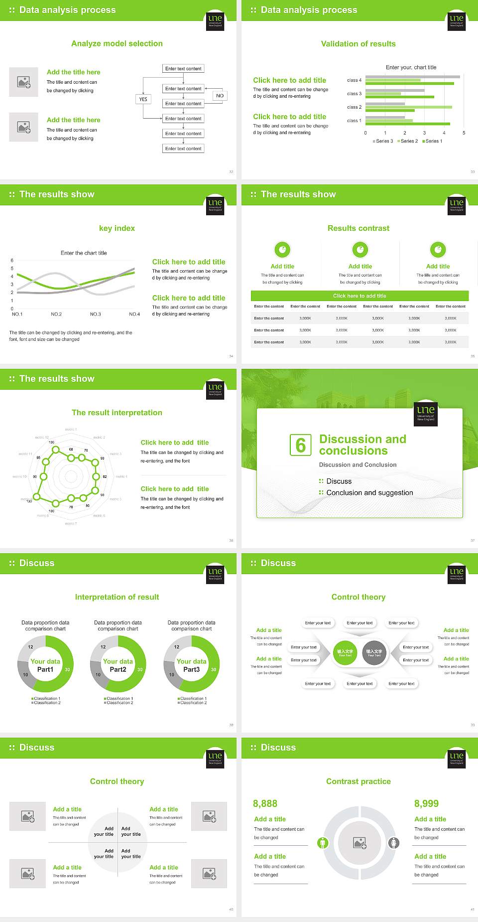 University of New England Graduation Thesis Defense PPT Template4:3 ratio PPT effect preview image5