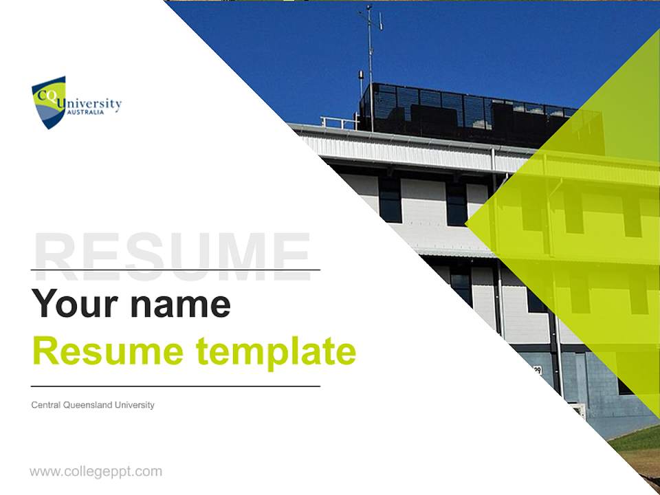 Central Queensland University Resume PPT Template4:3 ratio PPT effect preview image5