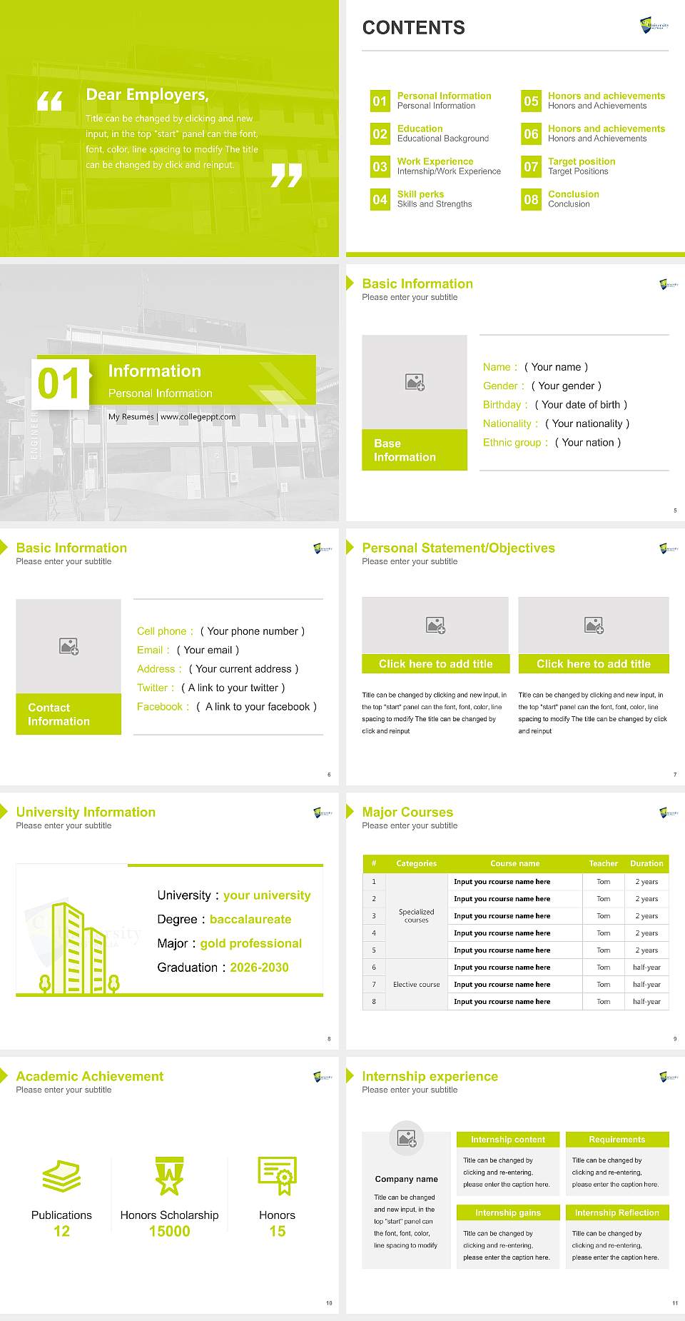 Central Queensland University Resume PPT Template4:3 ratio PPT effect preview image2