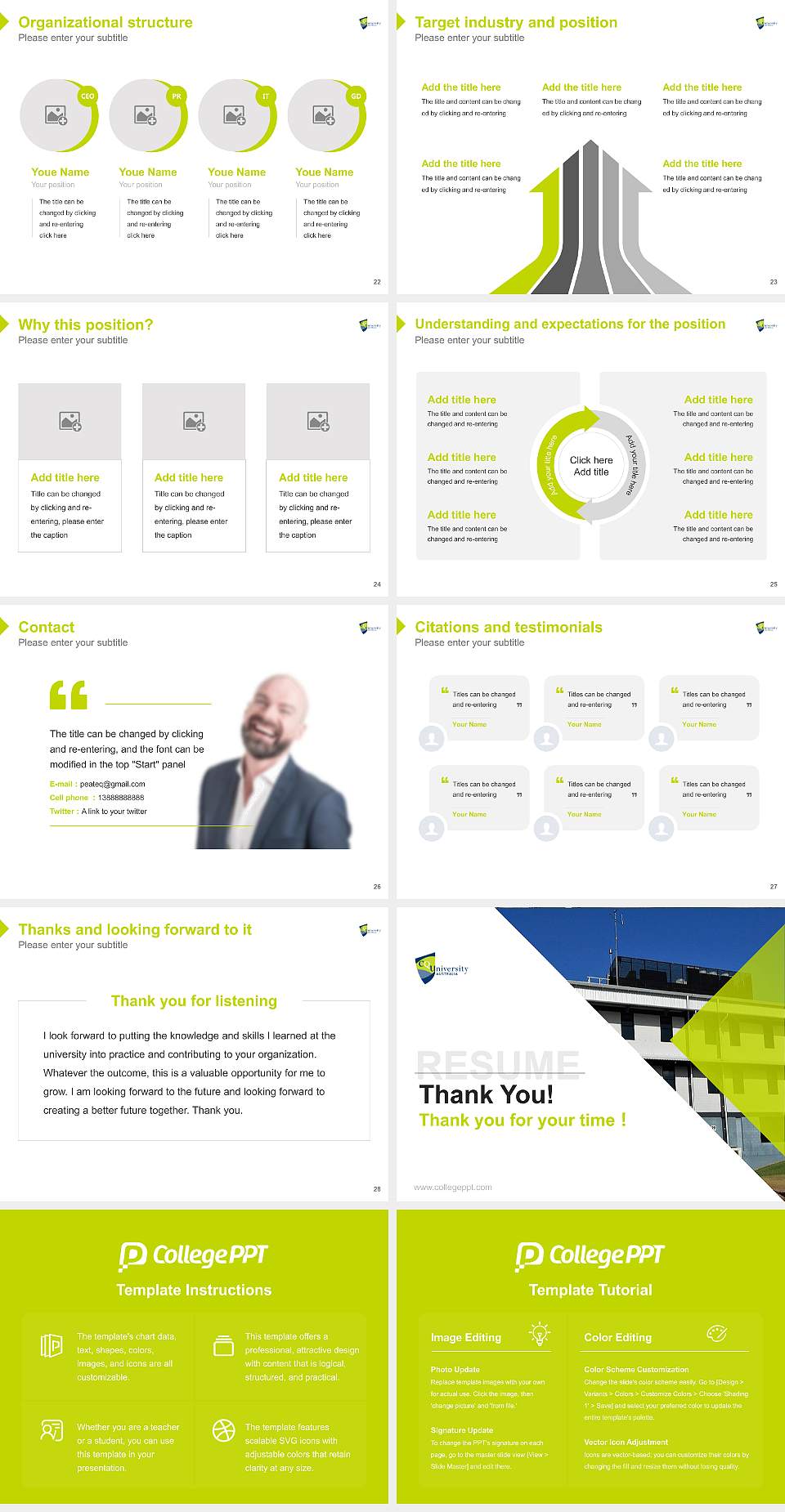Central Queensland University Resume PPT Template4:3 ratio PPT effect preview image4