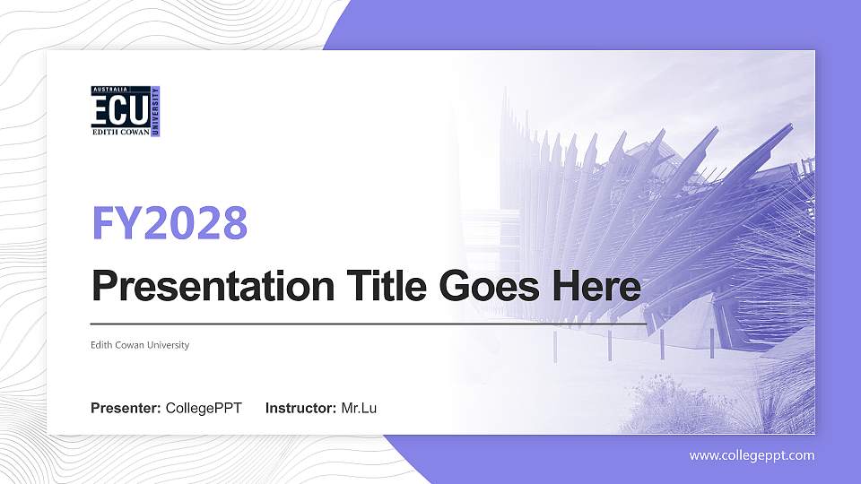 Edith Cowan University Academic Presentation/Research Findings Report PPT Template16:9 ratio PPT effect preview image