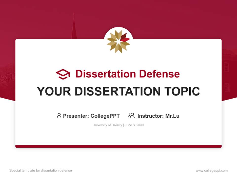 University of Divinity Graduation Thesis Defense PPT Template4:3 ratio PPT effect preview image7