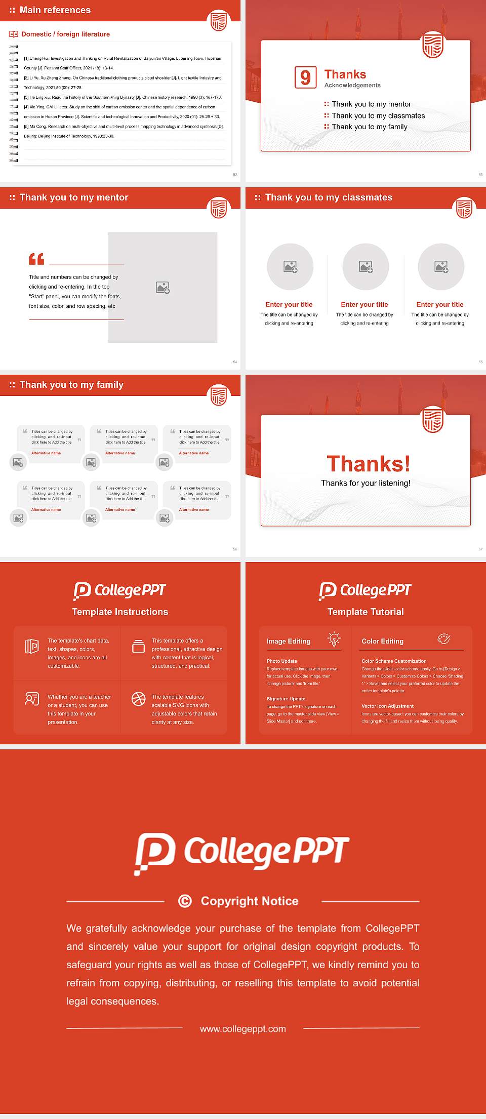 Charles Sturt University Graduation Thesis Defense PPT Template4:3 ratio PPT effect preview image7
