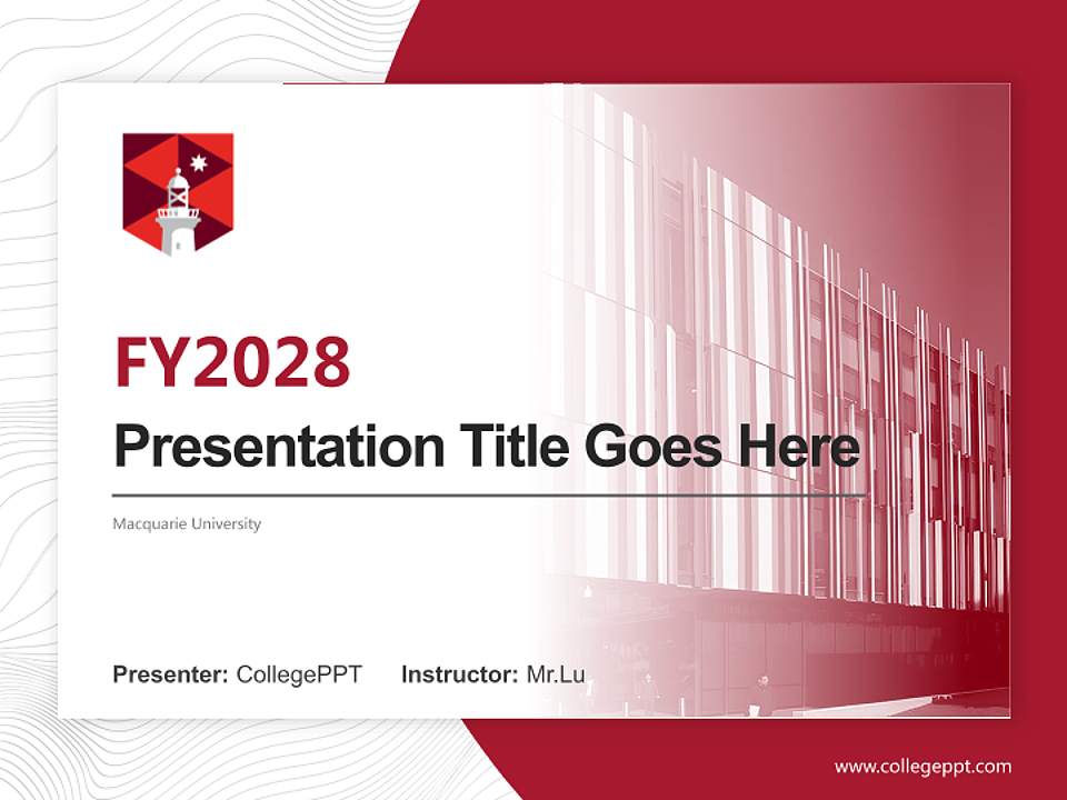 Macquarie University Academic Presentation/Research Findings Report PPT Template4:3 ratio PPT effect preview image5