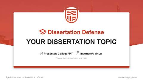 Charles Sturt University Graduation Thesis Defense PPT Template