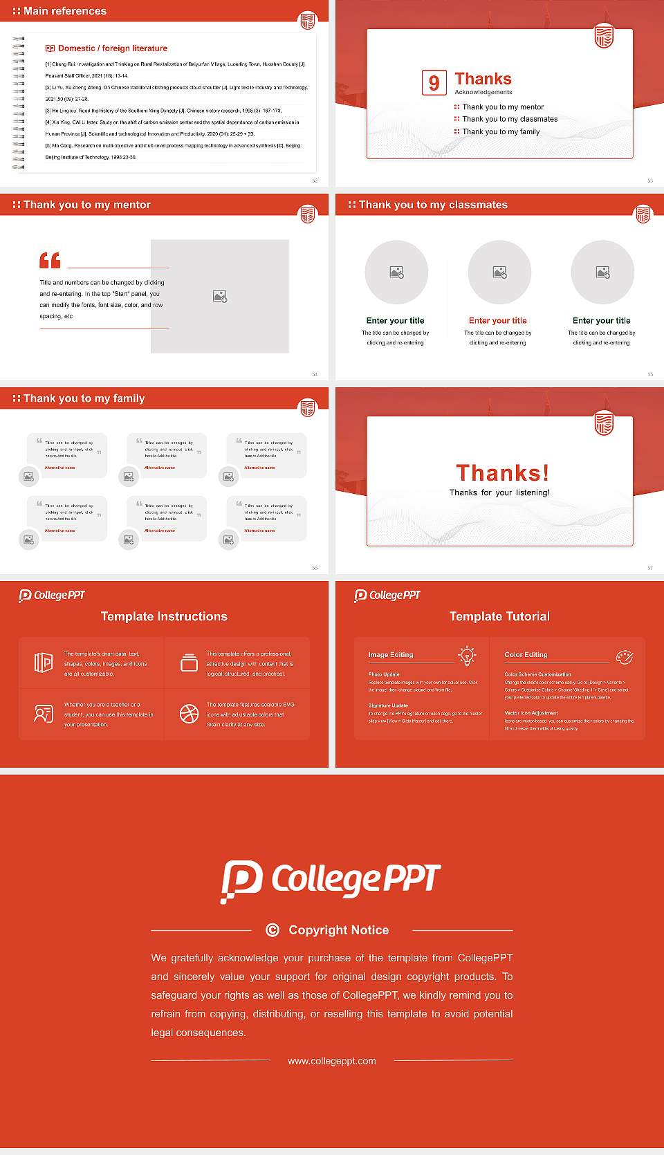 Charles Sturt University Graduation Thesis Defense PPT Template16:9 ratio PPT effect preview image7