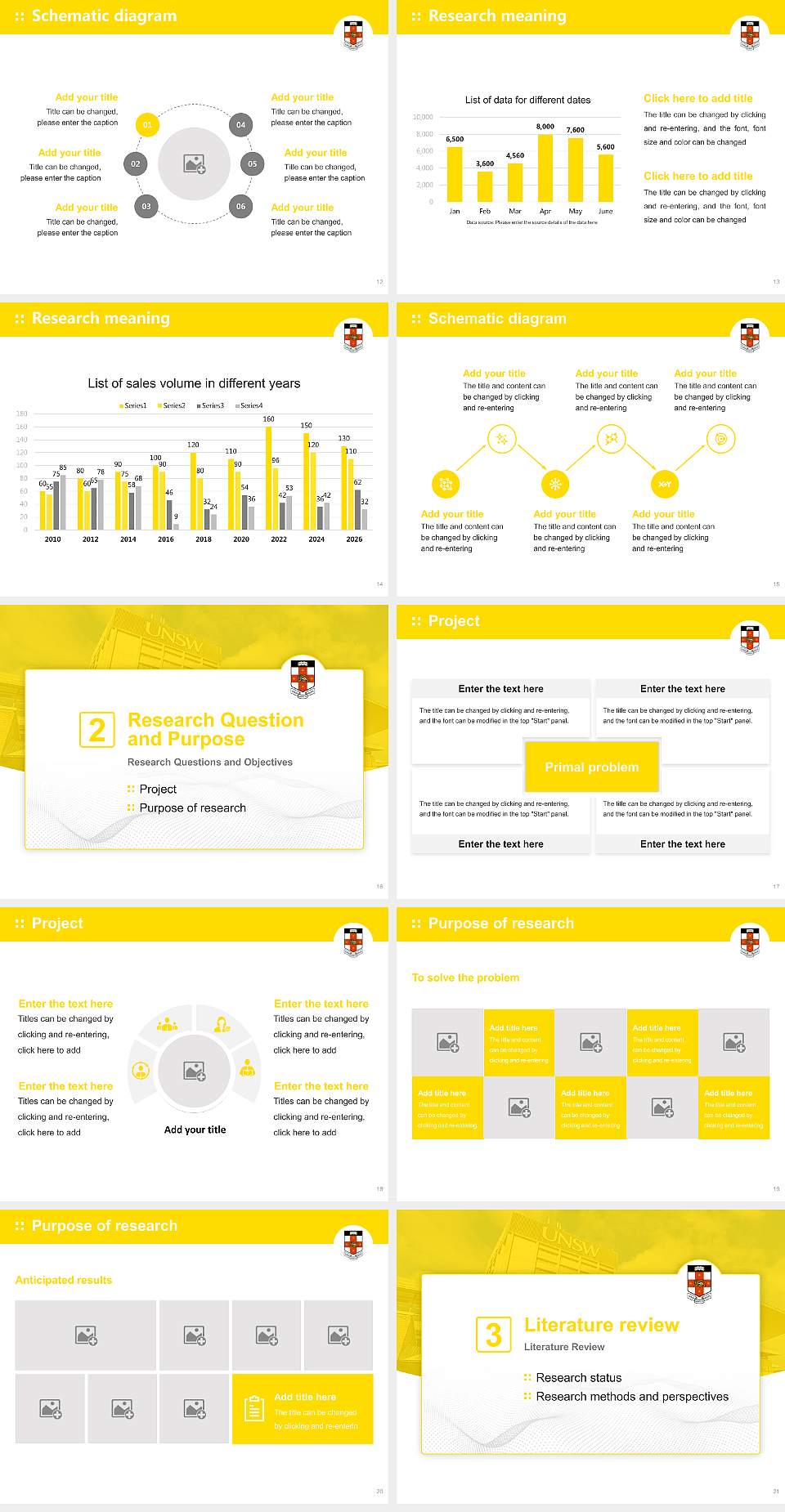 University of New South Wales Graduation Thesis Defense PPT Template4:3 ratio PPT effect preview image3