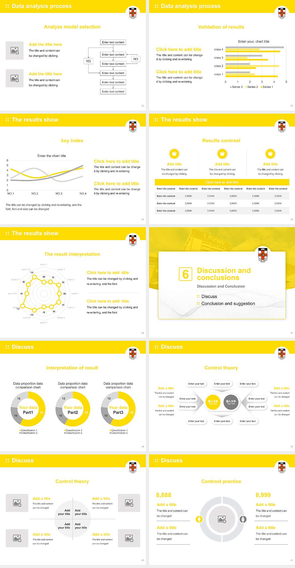 University of New South Wales Graduation Thesis Defense PPT Template4:3 ratio PPT effect preview image5
