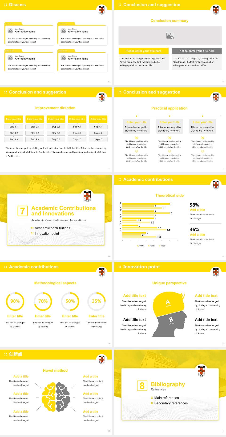 University of New South Wales Graduation Thesis Defense PPT Template4:3 ratio PPT effect preview image6