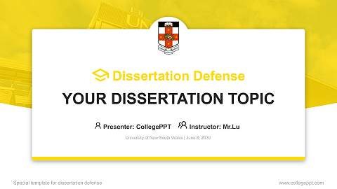 University of New South Wales Graduation Thesis Defense PPT Template