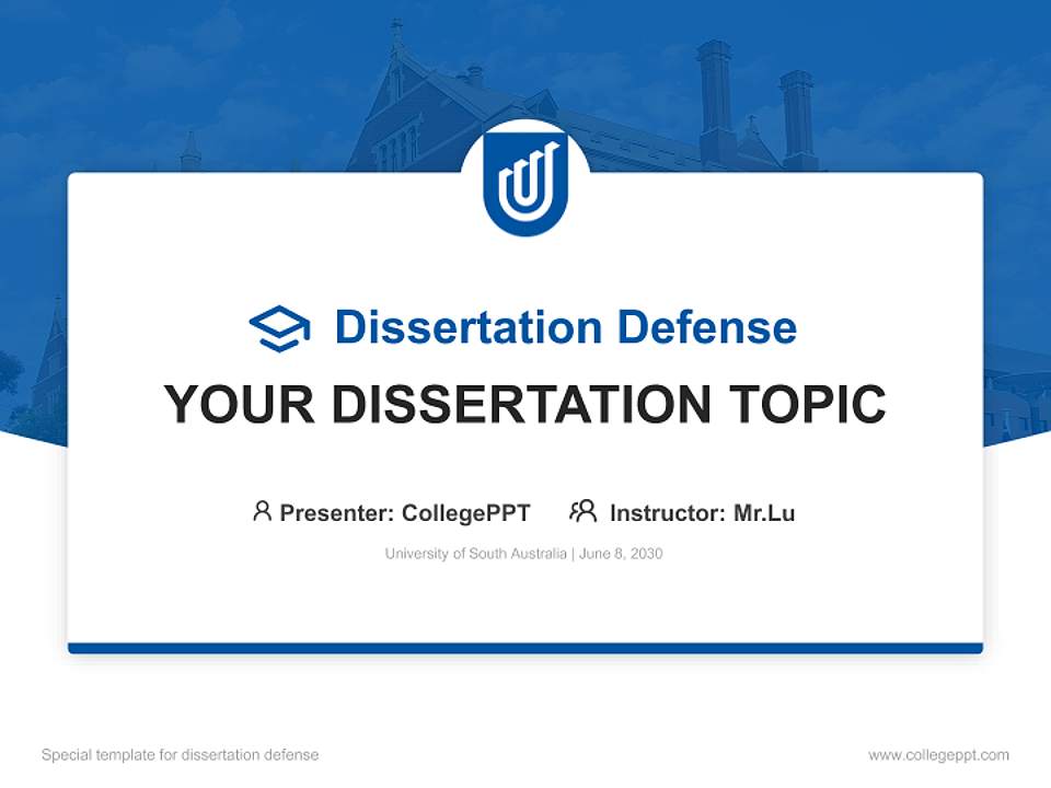 University of South Australia Graduation Thesis Defense PPT Template4:3 ratio PPT effect preview image7