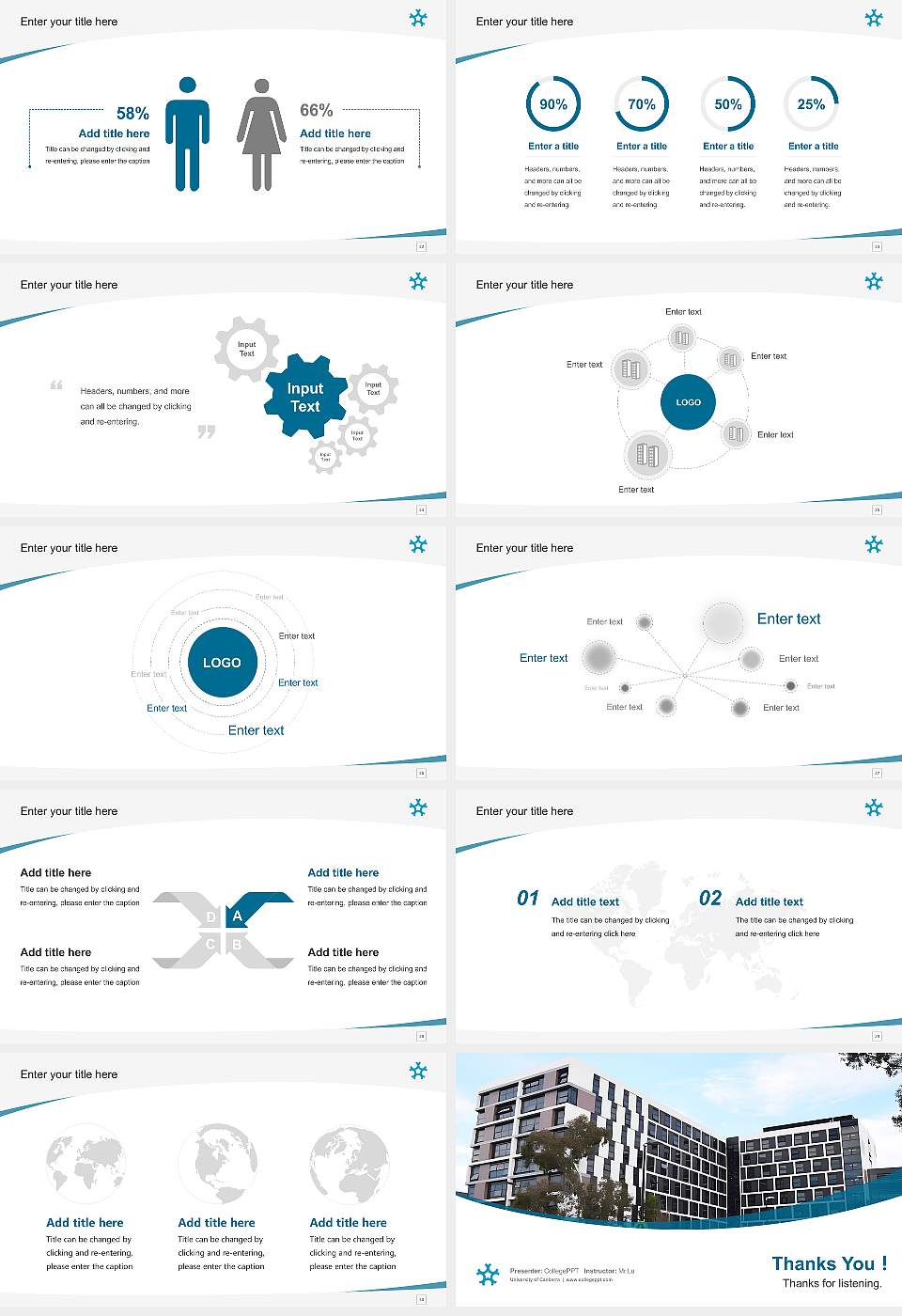 University of Canberra Course/Courseware Creation PPT Template16:9 ratio PPT effect preview image4