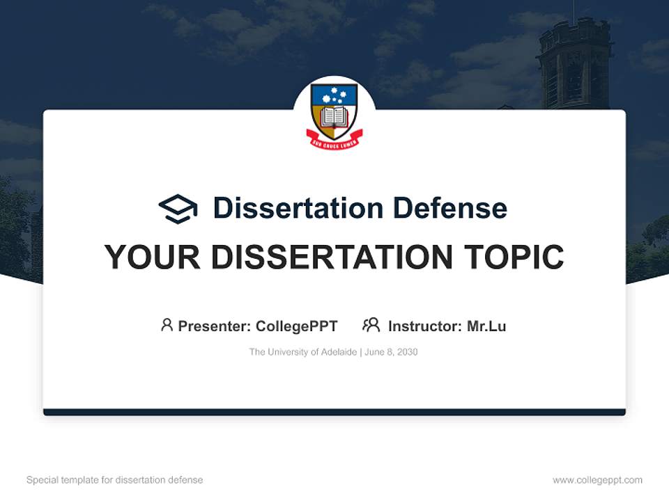 The University of Adelaide Graduation Thesis Defense PPT Template4:3 ratio PPT effect preview image7