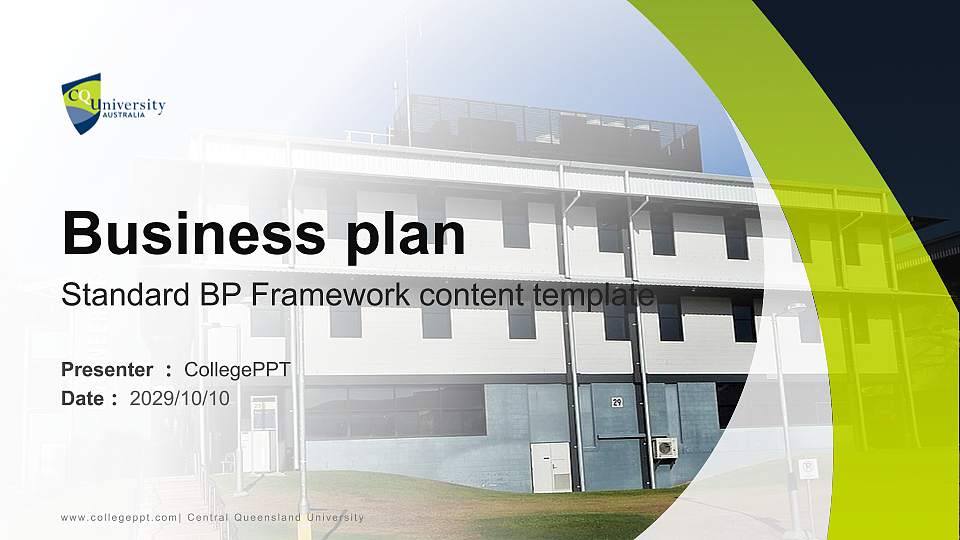 Central Queensland University Competition/Entrepreneurship Contest PPT Template16:9 ratio PPT effect preview image