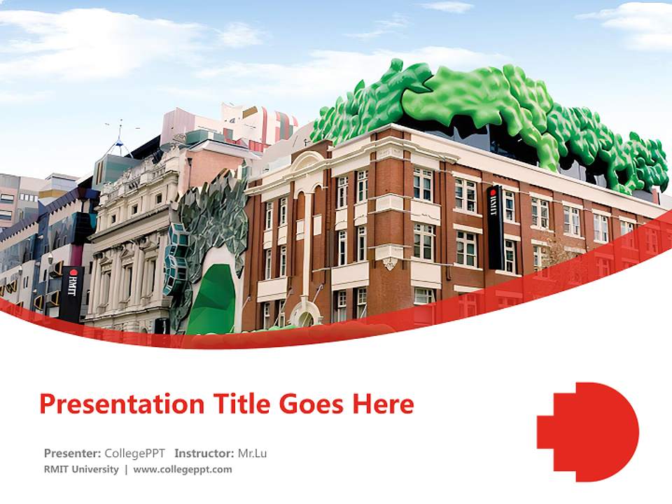 RMIT University Course/Courseware Creation PPT Template4:3 ratio PPT effect preview image5