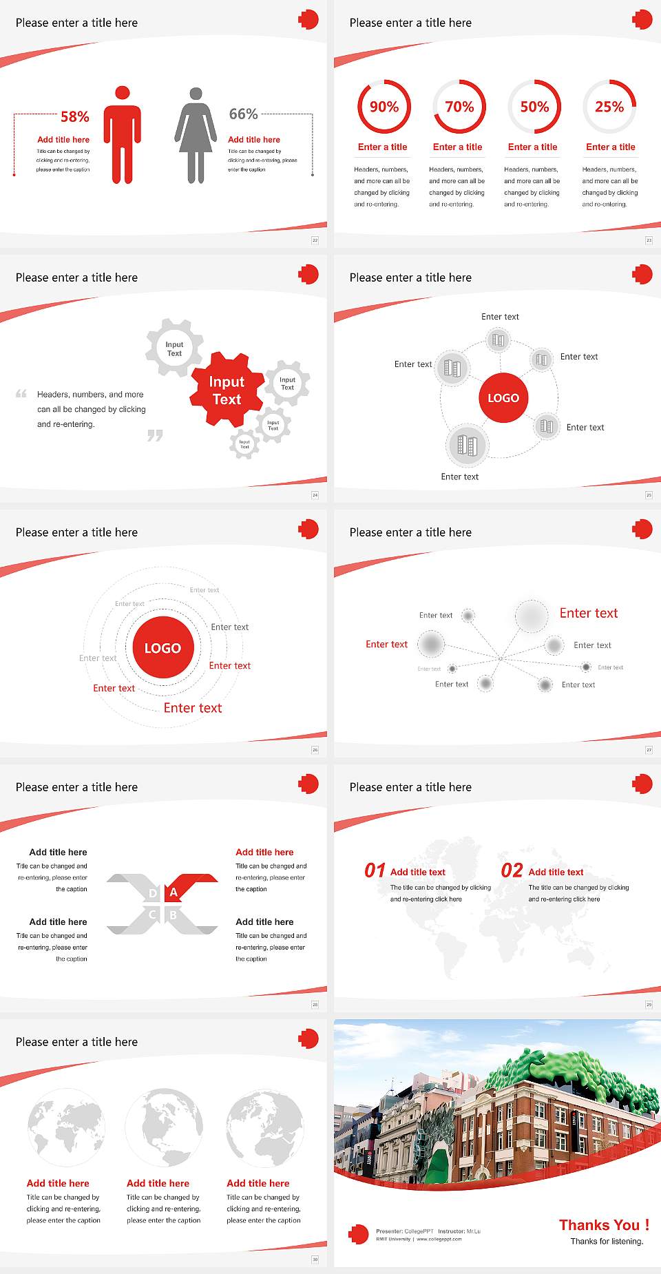 RMIT University Course/Courseware Creation PPT Template4:3 ratio PPT effect preview image4