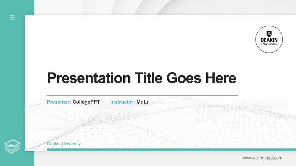 Deakin University Thesis Proposal/Graduation Defense PPT Template16:9 ratio PPT effect preview image