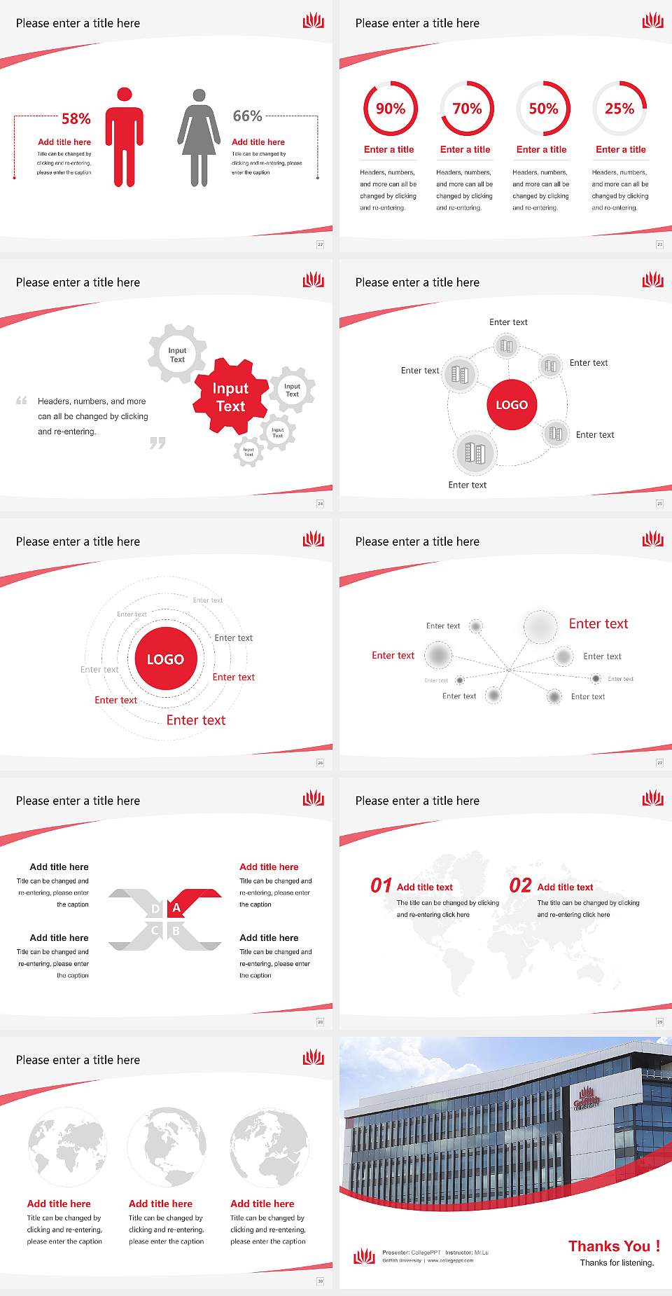 Griffith University Course/Courseware Creation PPT Template4:3 ratio PPT effect preview image4