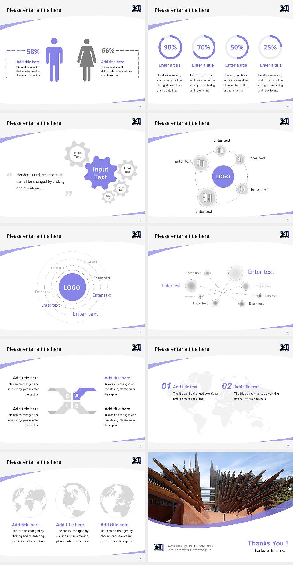 Edith Cowan University Course/Courseware Creation PPT Template4:3 ratio PPT effect preview image4