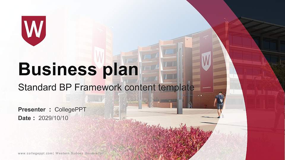 Western Sydney University Competition/Entrepreneurship Contest PPT Template16:9 ratio PPT effect preview image