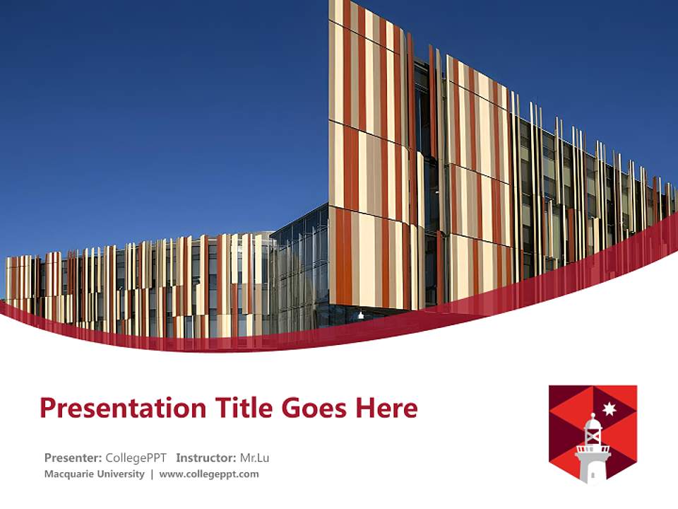 Macquarie University Course/Courseware Creation PPT Template4:3 ratio PPT effect preview image5