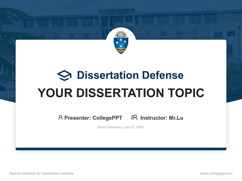 Bond University Graduation Thesis Defense PPT Template4:3 ratio PPT effect preview image7