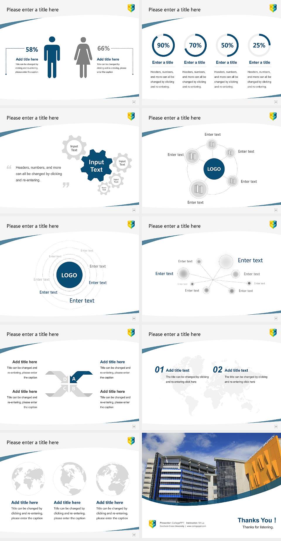 Southern Cross University Course/Courseware Creation PPT Template4:3 ratio PPT effect preview image4