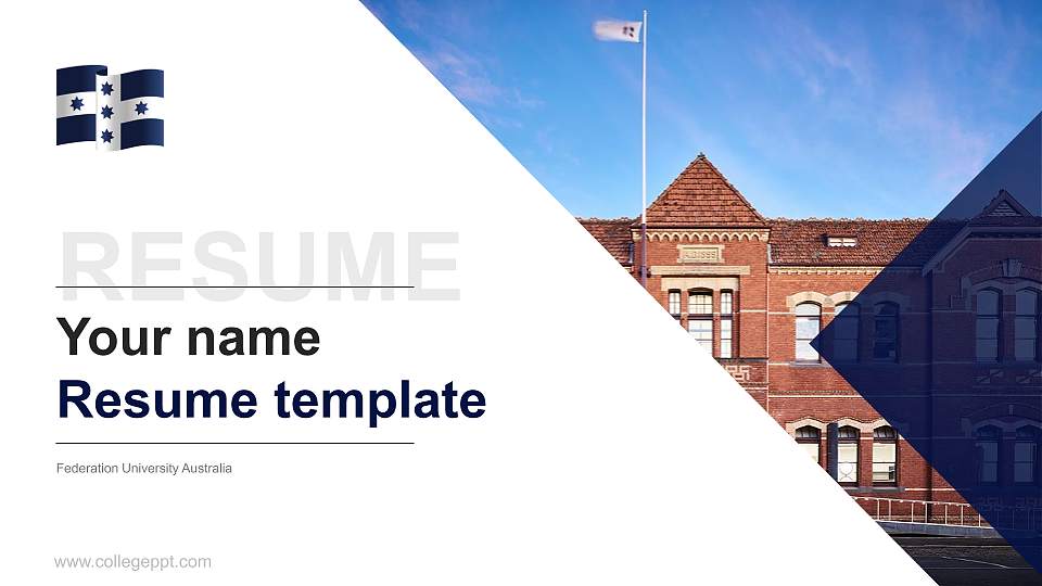 Federation University Australia Resume PPT Template16:9 ratio PPT effect preview image