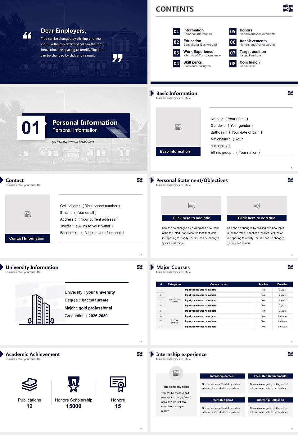 Federation University Australia Resume PPT Template16:9 ratio PPT effect preview image2