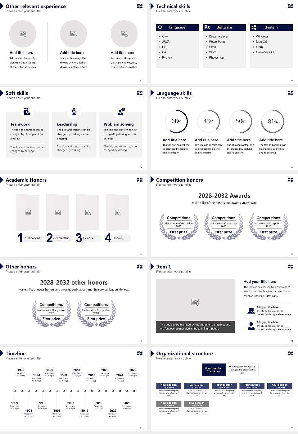 Federation University Australia Resume PPT Template16:9 ratio PPT effect preview image3