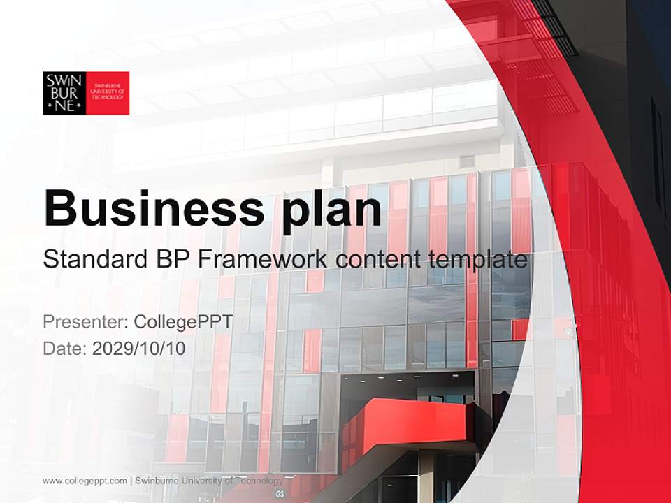 Swinburne University of Technology Competition/Entrepreneurship Contest PPT Template4:3 ratio PPT effect preview image9