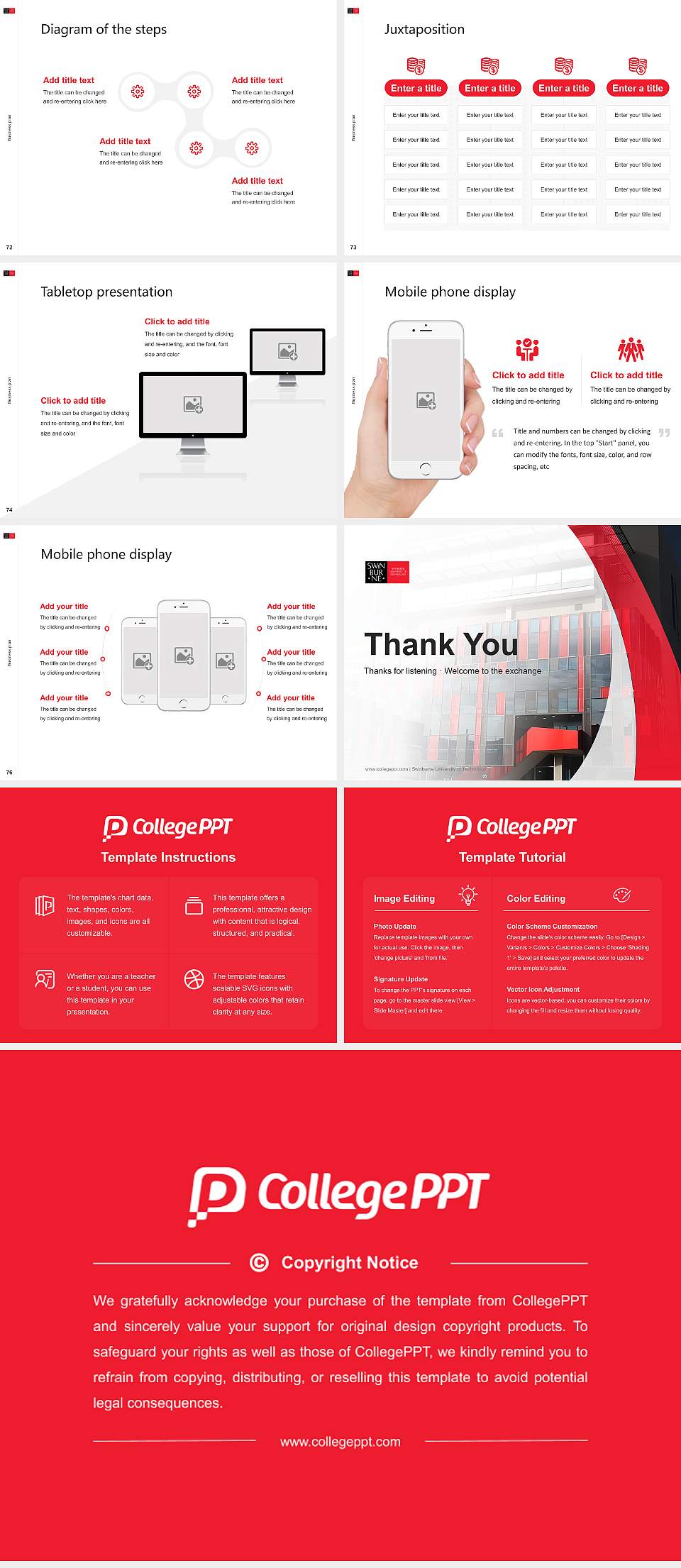 Swinburne University of Technology Competition/Entrepreneurship Contest PPT Template4:3 ratio PPT effect preview image9