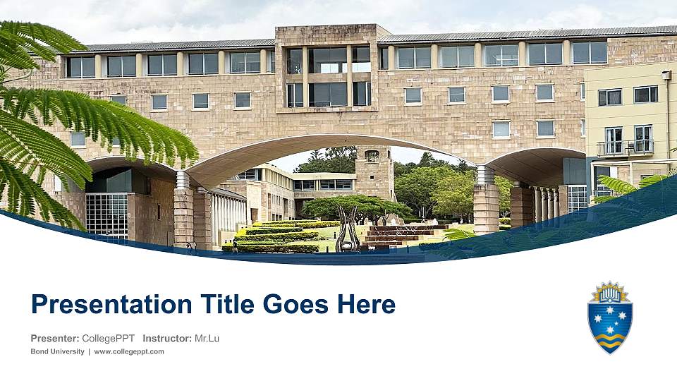 Bond University Course/Courseware Creation PPT Template16:9 ratio PPT effect preview image