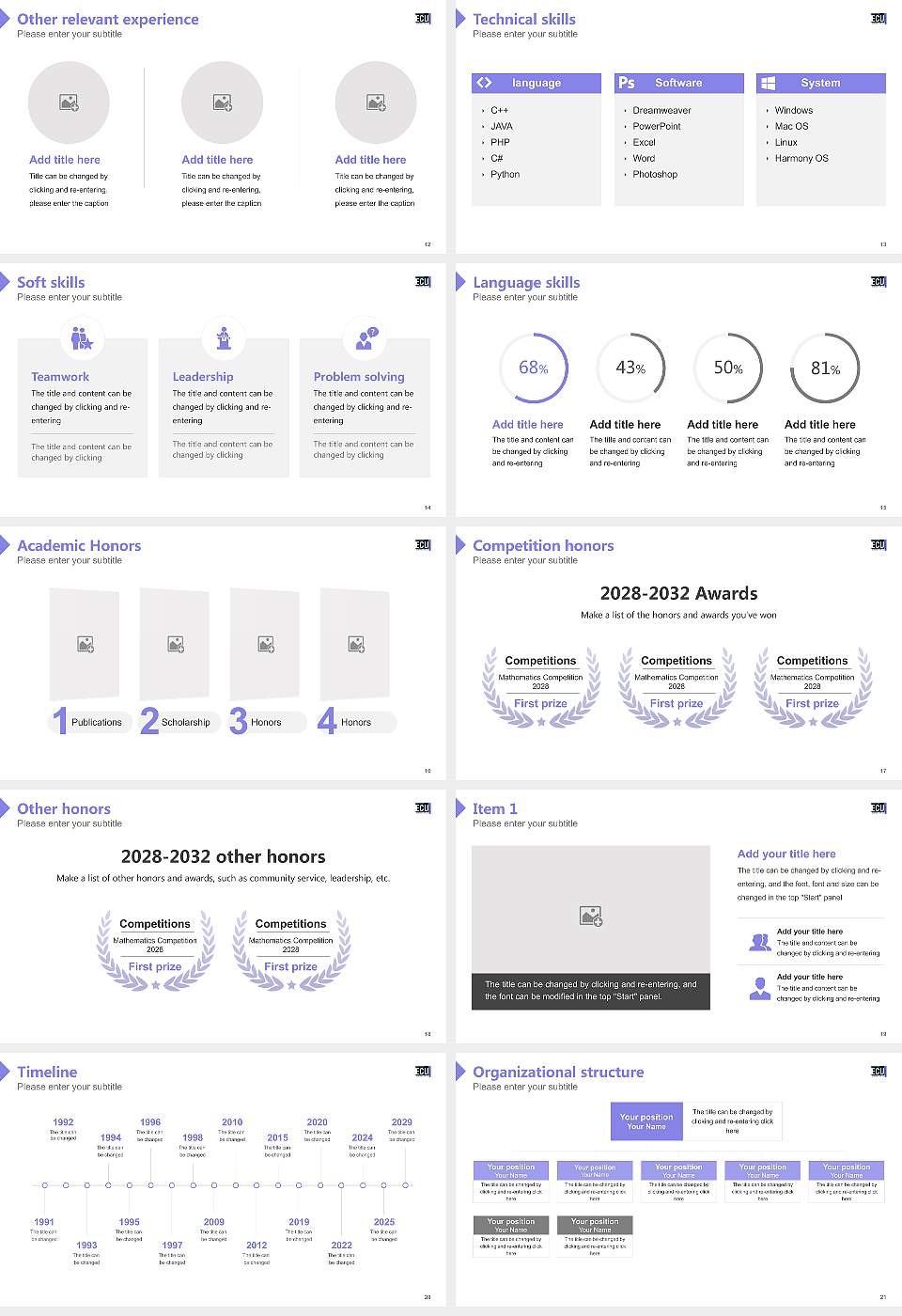Edith Cowan University Resume PPT Template16:9 ratio PPT effect preview image3