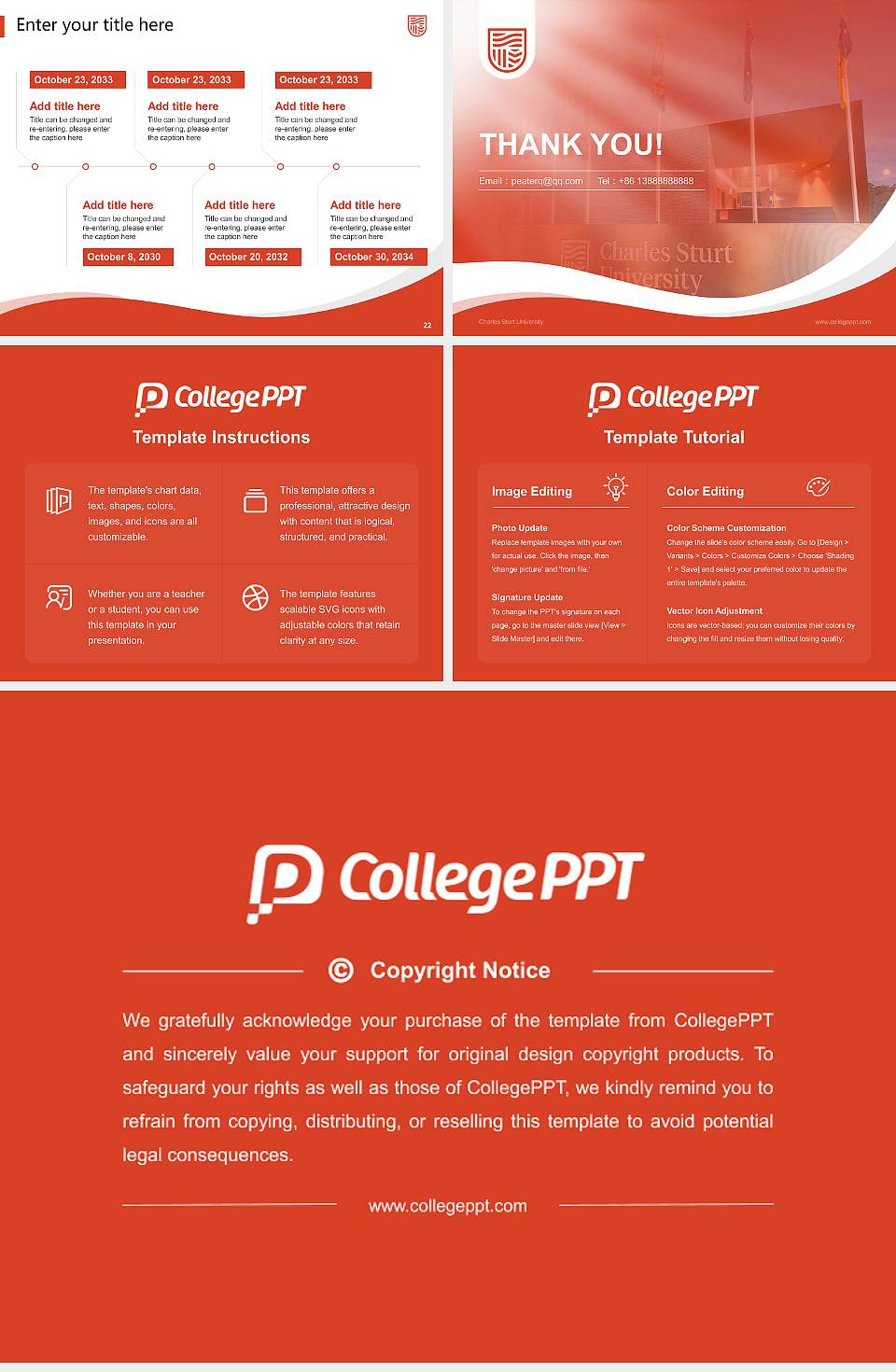 Charles Sturt University Lecture Sharing and Networking Event PPT Template4:3 ratio PPT effect preview image4