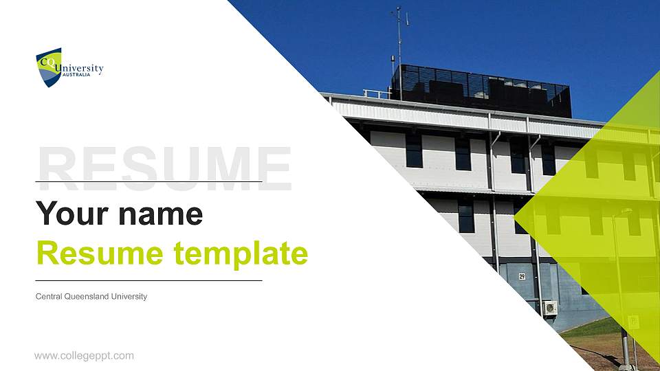 Central Queensland University Resume PPT Template16:9 ratio PPT effect preview image