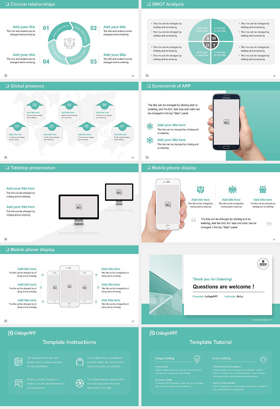 Deakin University General Purpose PPT Template16:9 ratio PPT effect preview image5