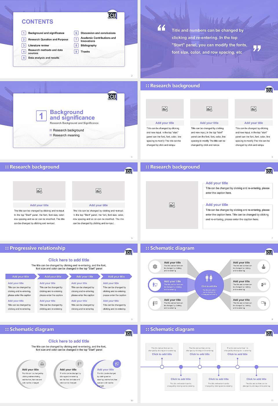 Edith Cowan University Graduation Thesis Defense PPT Template16:9 ratio PPT effect preview image2