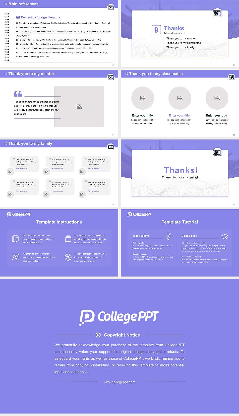 Edith Cowan University Graduation Thesis Defense PPT Template16:9 ratio PPT effect preview image7