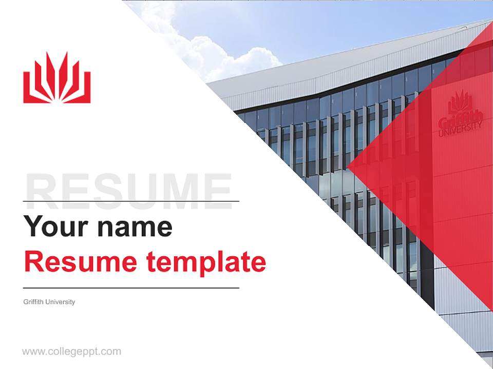 Griffith University Resume PPT Template4:3 ratio PPT effect preview image5