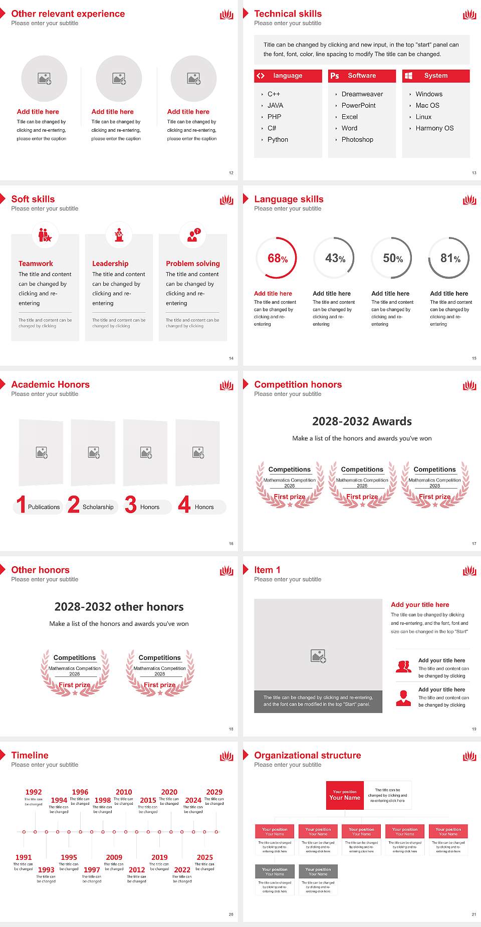 Griffith University Resume PPT Template4:3 ratio PPT effect preview image3