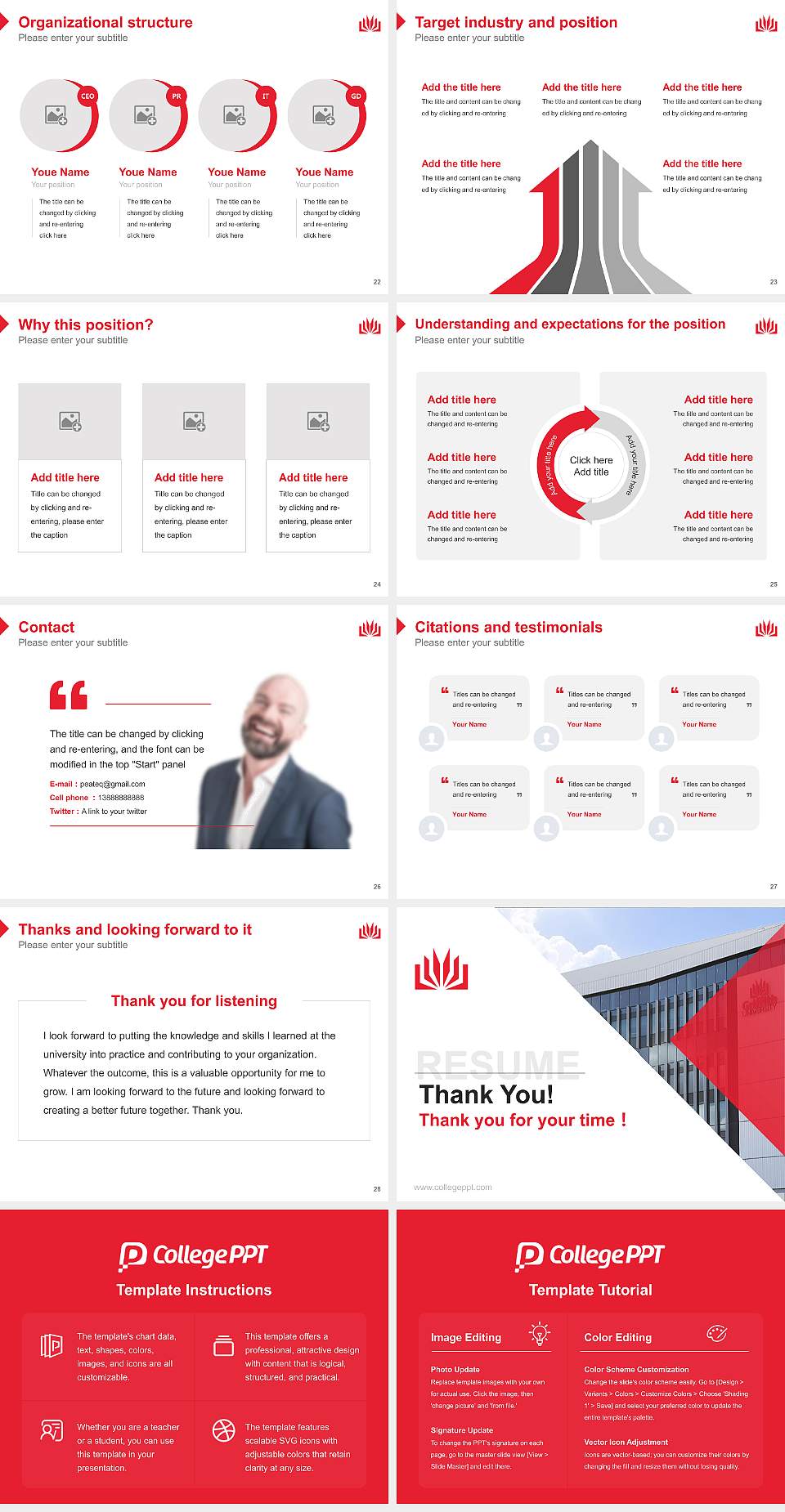 Griffith University Resume PPT Template4:3 ratio PPT effect preview image4