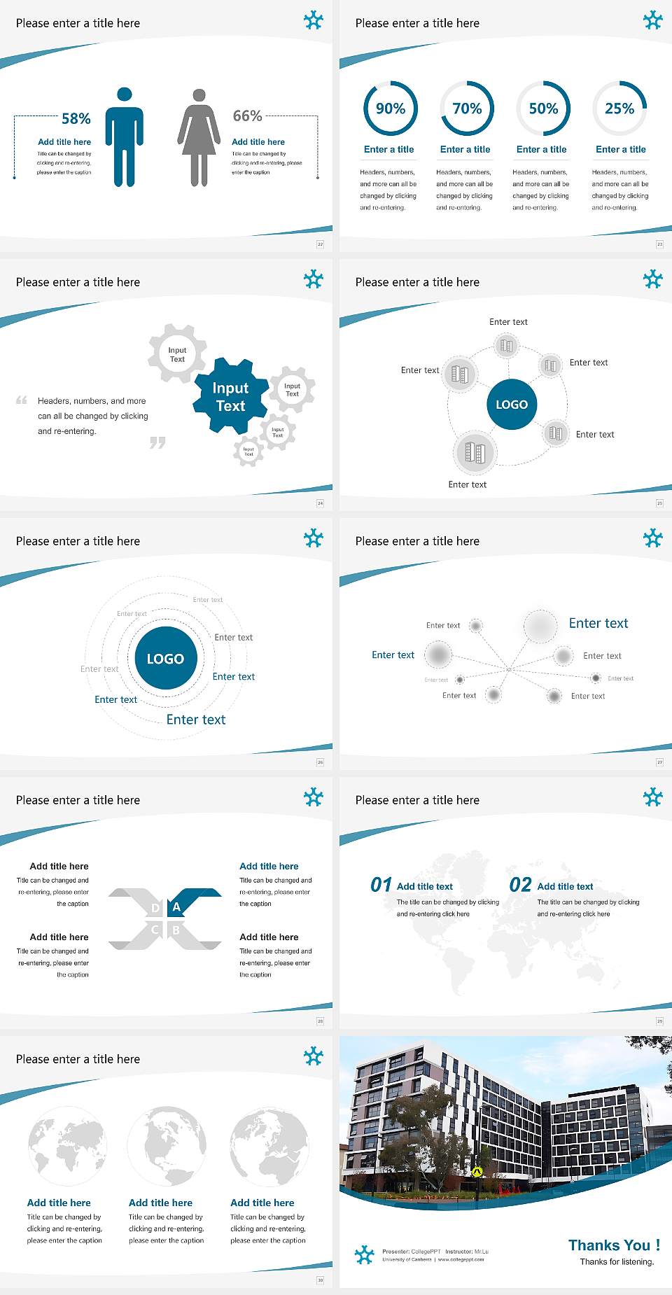 University of Canberra Course/Courseware Creation PPT Template4:3 ratio PPT effect preview image4