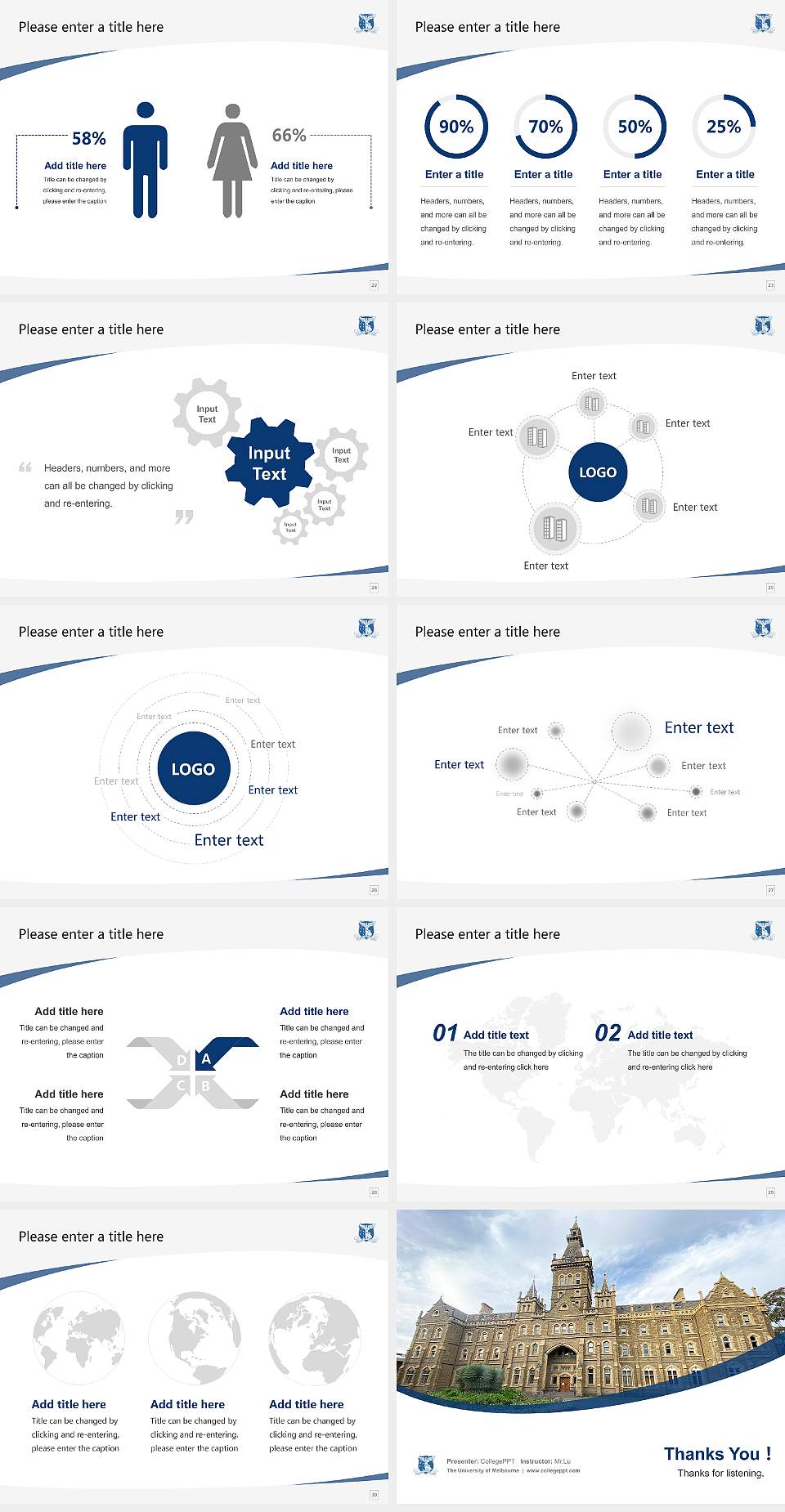 The University of Melbourne Course/Courseware Creation PPT Template4:3 ratio PPT effect preview image4