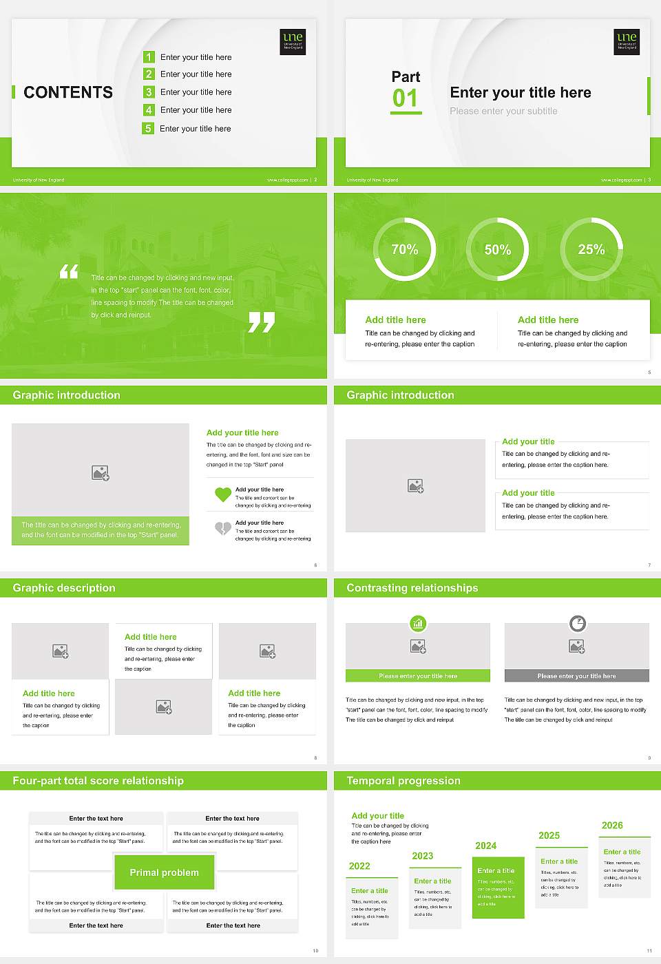 University of New England Thesis Proposal/Graduation Defense PPT Template16:9 ratio PPT effect preview image2