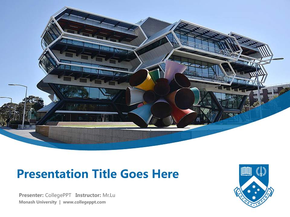 Monash University Course/Courseware Creation PPT Template4:3 ratio PPT effect preview image5