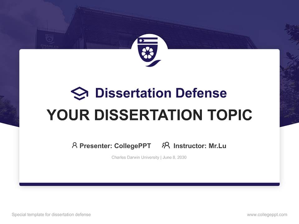 Charles Darwin University Graduation Thesis Defense PPT Template4:3 ratio PPT effect preview image7