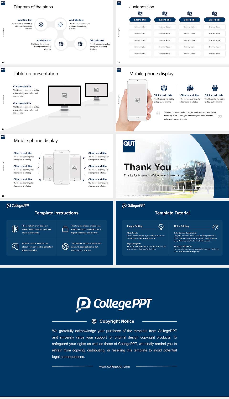 Queensland University of Technology Competition/Entrepreneurship Contest PPT Template16:9 ratio PPT effect preview image9