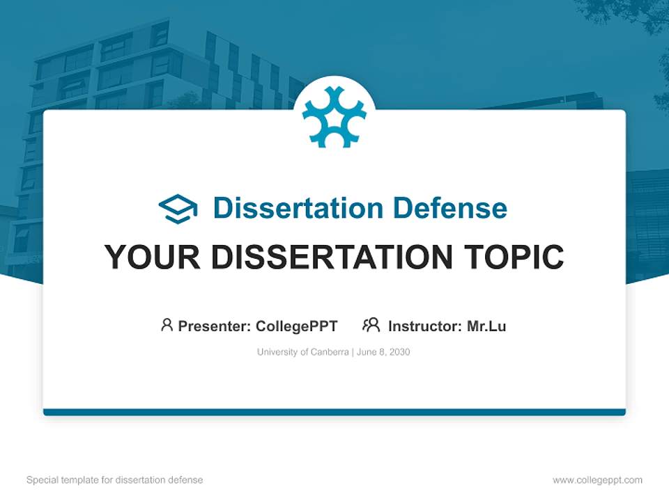University of Canberra Graduation Thesis Defense PPT Template4:3 ratio PPT effect preview image7
