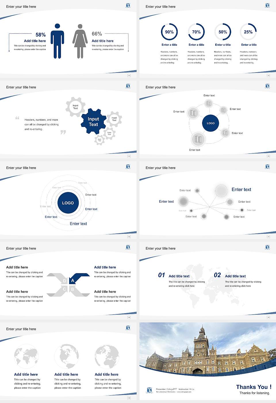 The University of Melbourne Course/Courseware Creation PPT Template16:9 ratio PPT effect preview image4